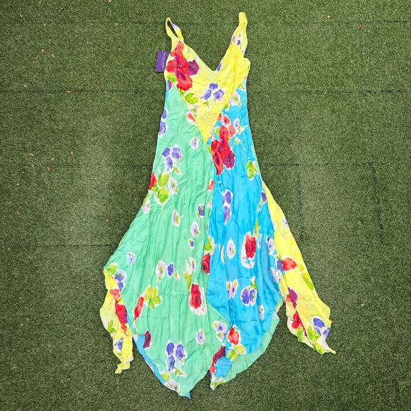 Ralph Lauren Collection Purple Label Women's Silk Asymmetrical Floral Dress - Picture 5 of 5